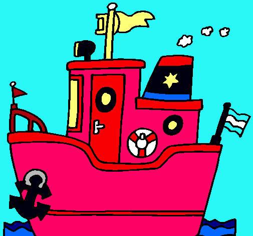 Dibujo Barco con ancla pintado por valuu