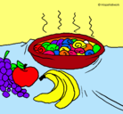 Dibujo Fruta y caracoles a la cazuela pintado por mabels