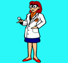 Dibujo Doctora con gafas pintado por MEDICA