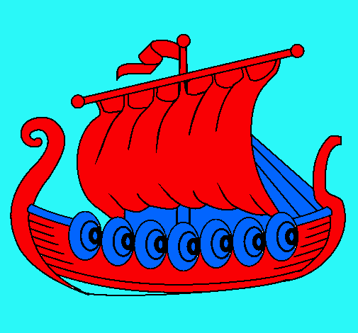 Dibujo Barco vikingo pintado por becky