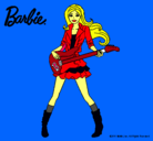 Dibujo Barbie guitarrista pintado por bizz