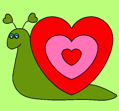 Dibujo Caracol corazón pintado por Qamilaa29