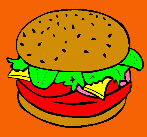 Dibujo Hamburguesa completa pintado por RocioAnto