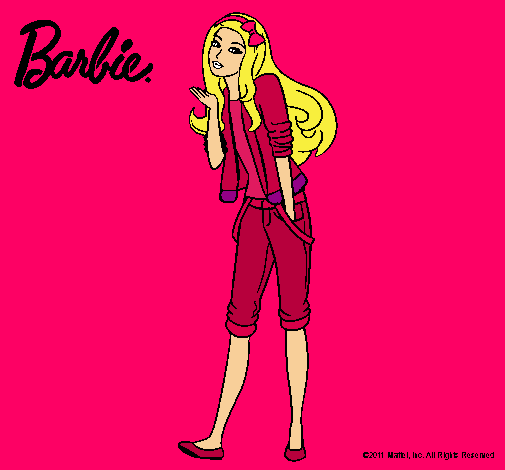 Dibujo Barbie con look casual pintado por veronica_1