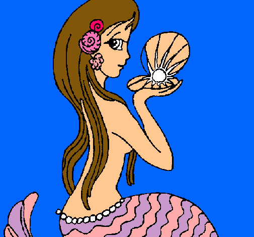Dibujo Sirena y perla pintado por dadalume