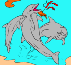 Dibujo Delfines jugando pintado por daan