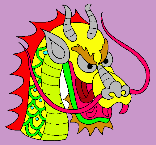 Dibujo Cabeza de dragón pintado por vans