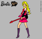 Dibujo Barbie la rockera pintado por daan