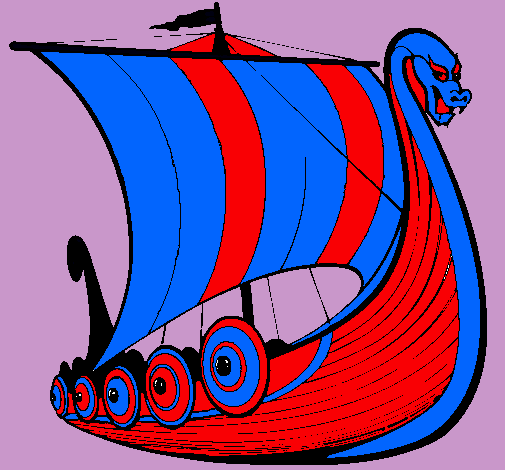Dibujo Barco vikingo pintado por 121212