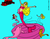 Dibujo Barbie sirena contenta pintado por escorpio