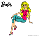 Dibujo Barbie moderna pintado por costurera