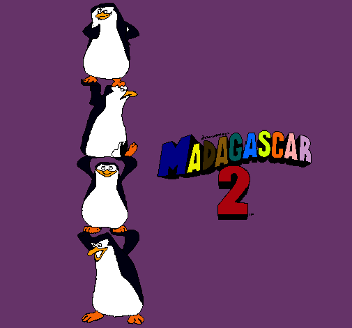 Dibujo Madagascar 2 Pingüinos pintado por karlaanette