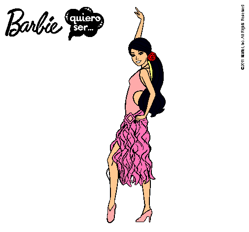 Dibujo Barbie flamenca pintado por kikita