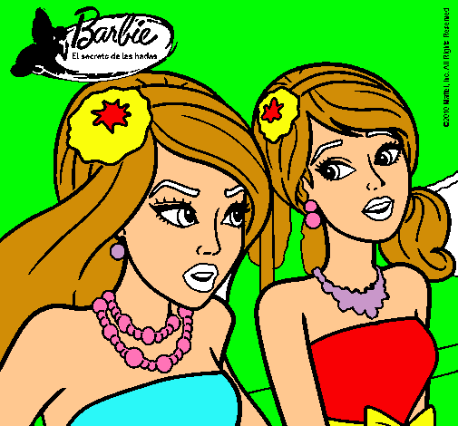 Dibujo Barbie y su amiga pintado por naipí