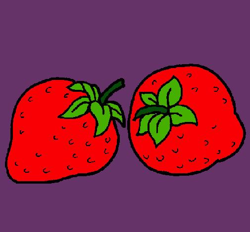 Dibujo fresas pintado por ISOLINA