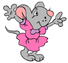 Dibujo Rata con vestido pintado por ratosina