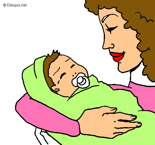 Dibujo Madre con su bebe II pintado por arielo