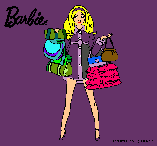 Dibujo Barbie de compras pintado por mill