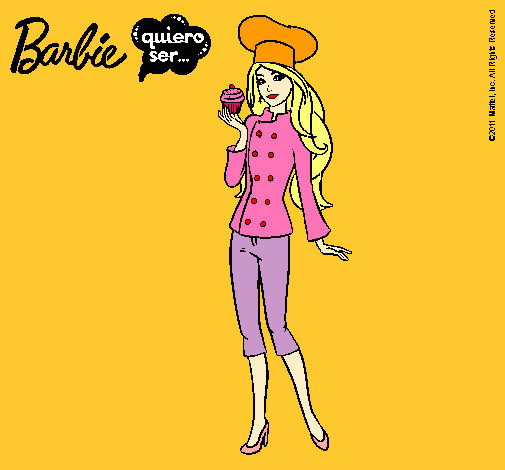 Dibujo Barbie de chef pintado por denisa