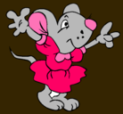 Dibujo Rata con vestido pintado por alobonita