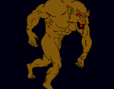 Dibujo Hombre lobo pintado por juanitotovar