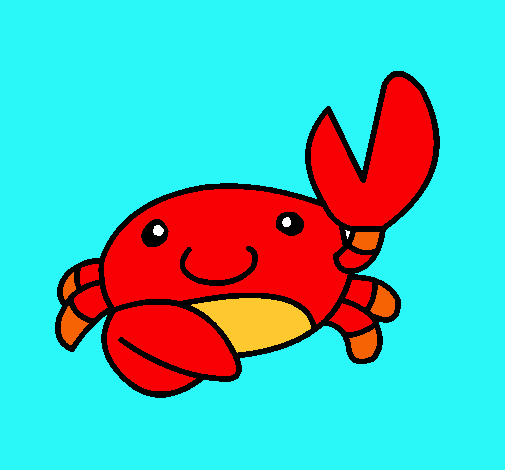 Dibujo Acuarel el cangrejo pintado por honguitooo