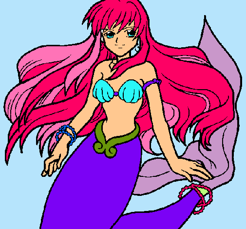 Dibujo Sirena pintado por sunday