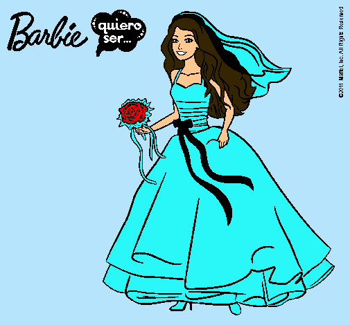 Dibujo Barbie vestida de novia pintado por lexmary64