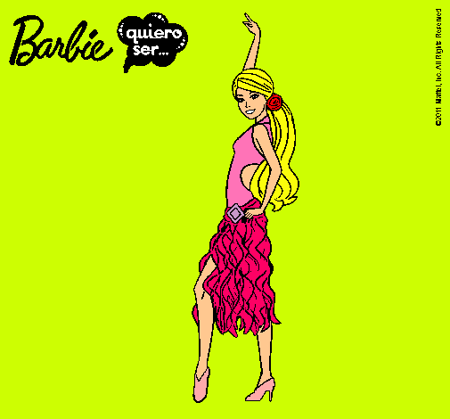 Dibujo Barbie flamenca pintado por lucialarubia