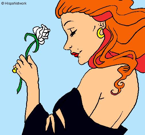 Dibujo Princesa con una rosa pintado por haykarly 