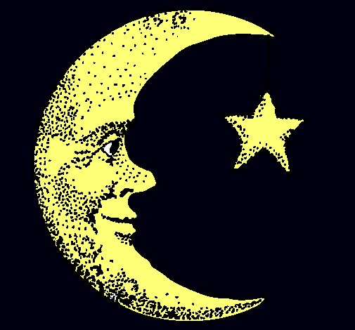 Dibujo Luna y estrella pintado por lucianaper