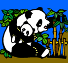 Dibujo Mama panda pintado por cecy