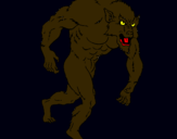 Dibujo Hombre lobo pintado por Isaias