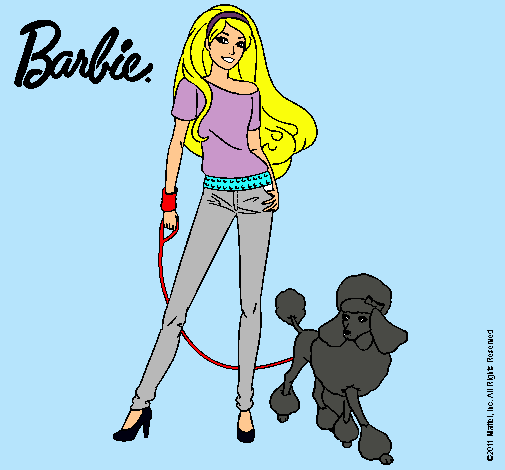 Dibujo Barbie con look moderno pintado por yanire