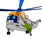 Dibujo Helicóptero al rescate pintado por romero