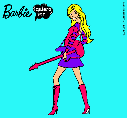 Dibujo Barbie la rockera pintado por natyloqui1