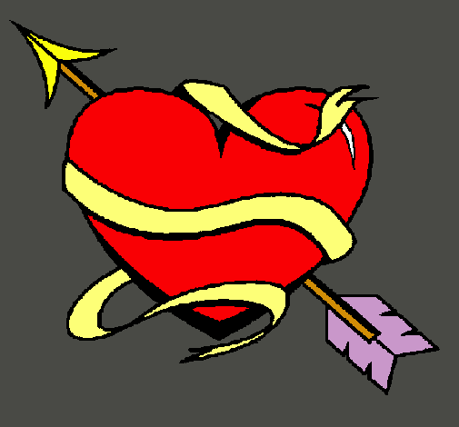 Dibujo Corazón con flecha pintado por honguitooo