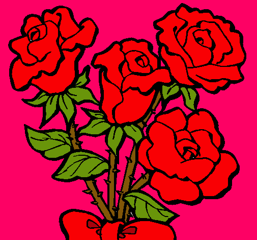 Dibujo Ramo de rosas pintado por karlaanette