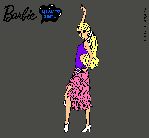 Dibujo Barbie flamenca pintado por natalietta