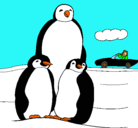 Dibujo Familia pingüino pintado por vickita