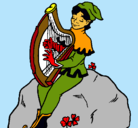 Dibujo Duende tocando el arpa pintado por Kmalin