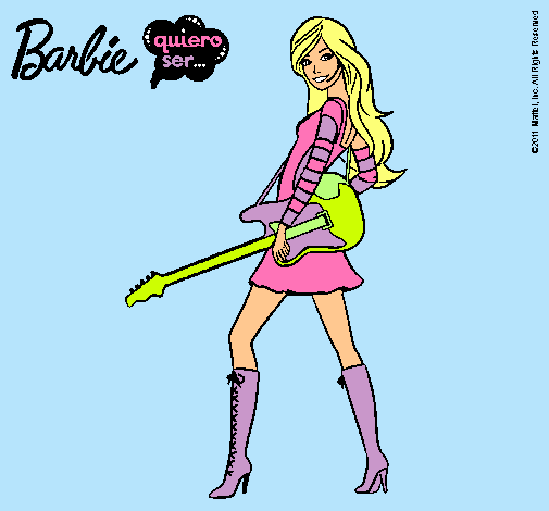 Dibujo Barbie la rockera pintado por aurymar