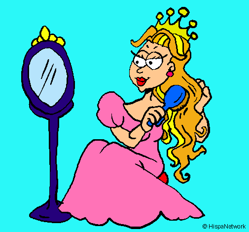 Dibujo Princesa y espejo pintado por Lokitha