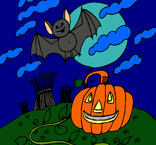 Dibujo Paisaje de Halloween pintado por 123brayan