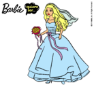 Dibujo Barbie vestida de novia pintado por valerina10