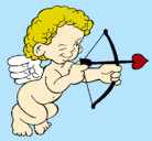 Dibujo Cupido apuntando con la flecha pintado por lapoetapr