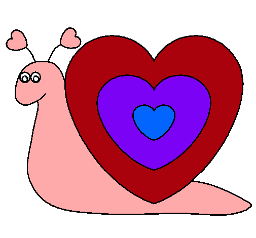 Dibujo Caracol corazón pintado por strellita