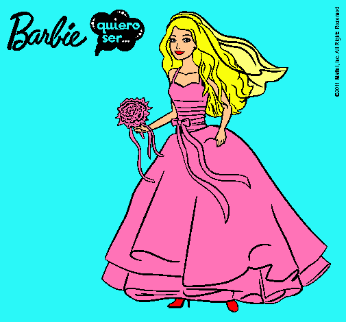 Dibujo Barbie vestida de novia pintado por lanuvk