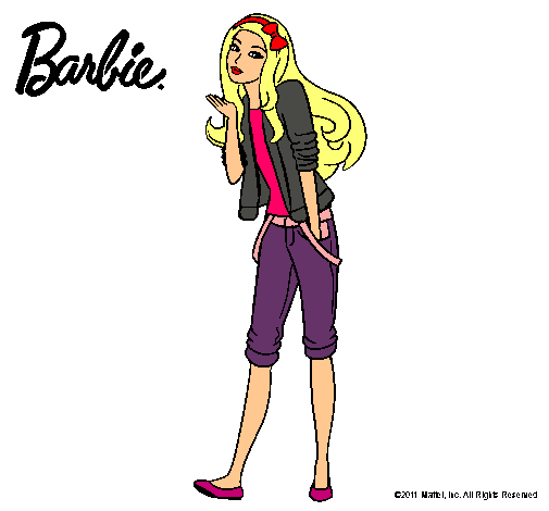 Dibujo Barbie con look casual pintado por NUTTY