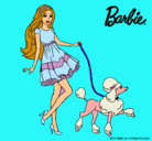 Dibujo Barbie paseando a su mascota pintado por valerina10